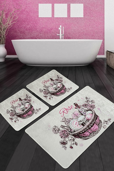 Mijölnir Rose Basket Djt Juego de Alfombrillas de Baño Multicolor Mijölnir Rose Basket Djt Juego de Alfombrillas de Baño Multicolor
